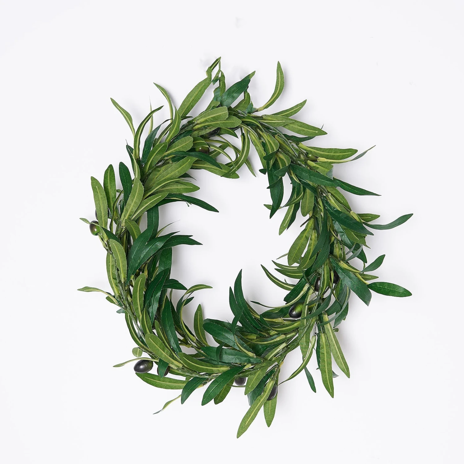 Green Artificial Olive Branch Garland, Faux Vine With Olives 6ft 5 Green Artificial Olive Branch Garland, Faux Vine With Olives 6ft - Image 5