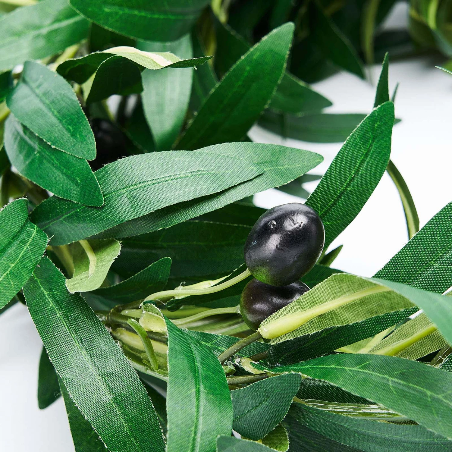 Green Artificial Olive Branch Garland, Faux Vine With Olives 6ft 9 Green Artificial Olive Branch Garland, Faux Vine With Olives 6ft - Image 9