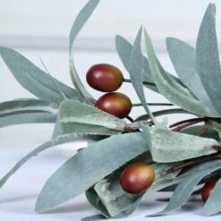 Frosted Green Artificial Olive Branch Garland Vine Faux Olives 3.5ft 19 Frosted Green Artificial Olive Branch Garland Vine Faux Olives 3.5ft -Home Decor Promotional Store ARTI GLND GRN010 D06