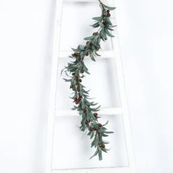 Frosted Green Artificial Olive Branch Garland Vine Faux Olives 3.5ft 20 Frosted Green Artificial Olive Branch Garland Vine Faux Olives 3.5ft -Home Decor Promotional Store ARTI GLND GRN010 D08