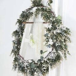 Frosted Green Artificial Eucalyptus And Boxwood Leaf Garland Vine 6ft