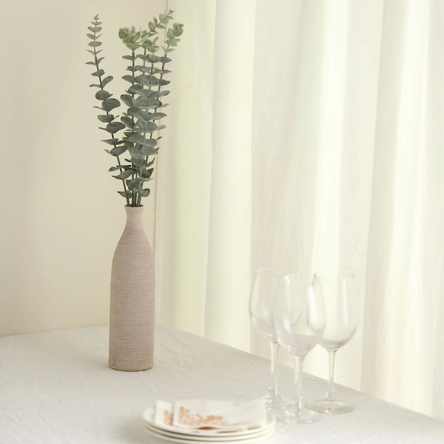 30 Stems Frosted Green Artificial Eucalyptus Sprays, Faux Plants 17" 13 30 Stems Frosted Green Artificial Eucalyptus Sprays, Faux Plants 17" - Image 13