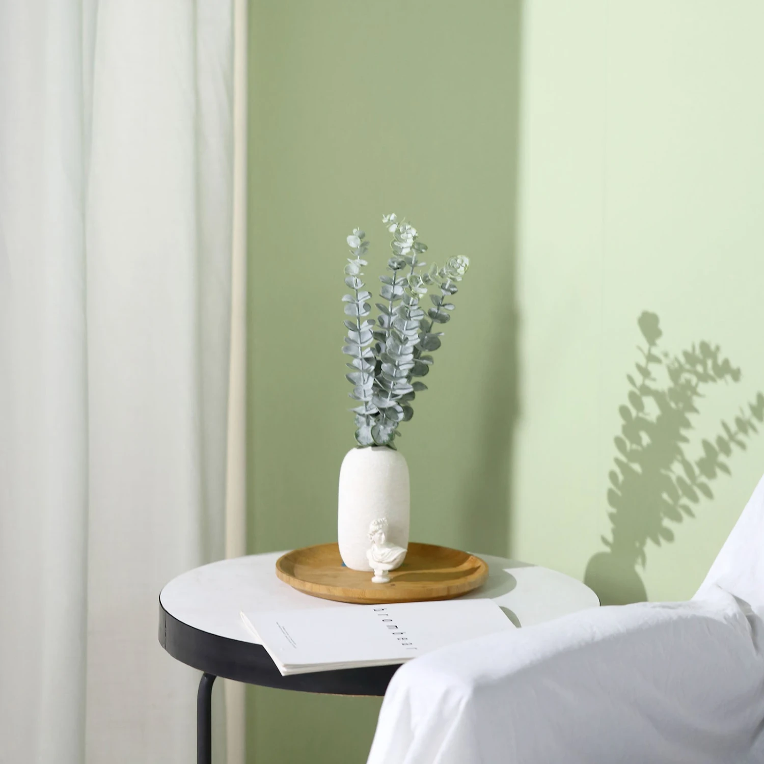 30 Stems Frosted Green Artificial Eucalyptus Sprays, Faux Plants 17" 4 30 Stems Frosted Green Artificial Eucalyptus Sprays, Faux Plants 17" - Image 4