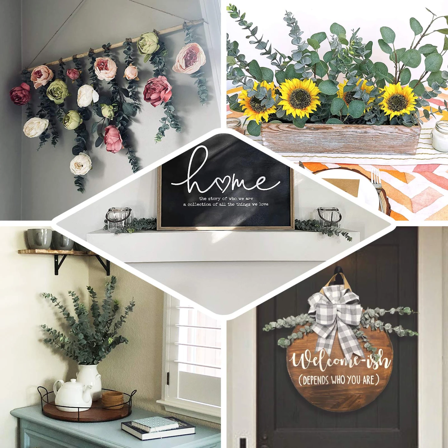 30 Stems Frosted Green Artificial Eucalyptus Sprays, Faux Plants 17" 3 30 Stems Frosted Green Artificial Eucalyptus Sprays, Faux Plants 17" - Image 3