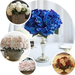 5 Bushes Artificial Silk Hydrangea Flower Bouquets -Home Decor Promotional Store ARTI HYD01 PARENT 2