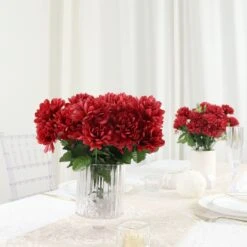 12 Bushes Artificial Silk Chrysanthemum Flower Bouquets