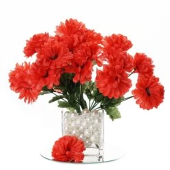 12 Bushes Artificial Silk Chrysanthemum Flower Bouquets -Home Decor Promotional Store ARTI MUM2027 CORL D02