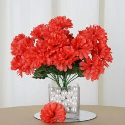 12 Bushes Artificial Silk Chrysanthemum Flower Bouquets -Home Decor Promotional Store ARTI MUM2027 CORL 01