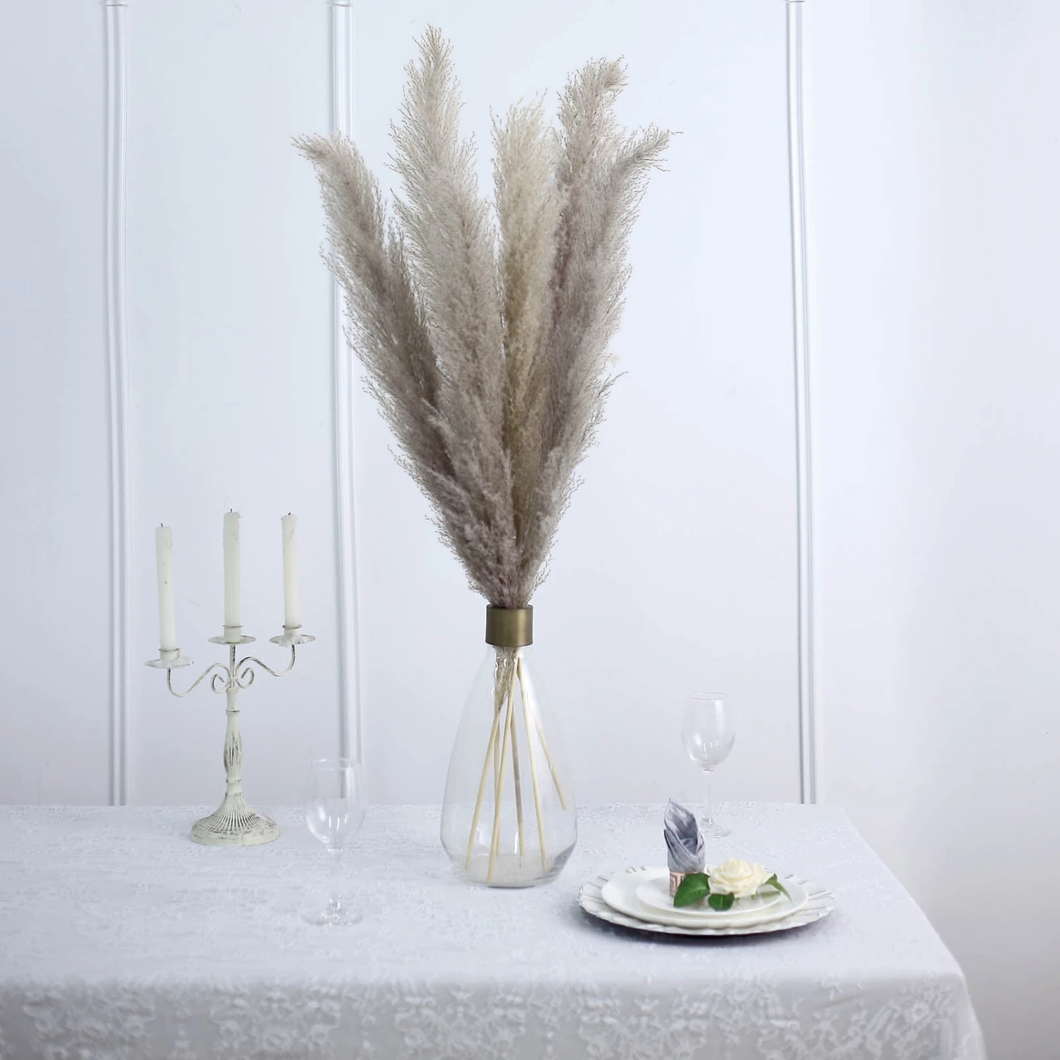 6 Stems Dried Natural Pampas Grass Plant Sprays 49" 9 6 Stems Dried Natural Pampas Grass Plant Sprays 49" - Image 9