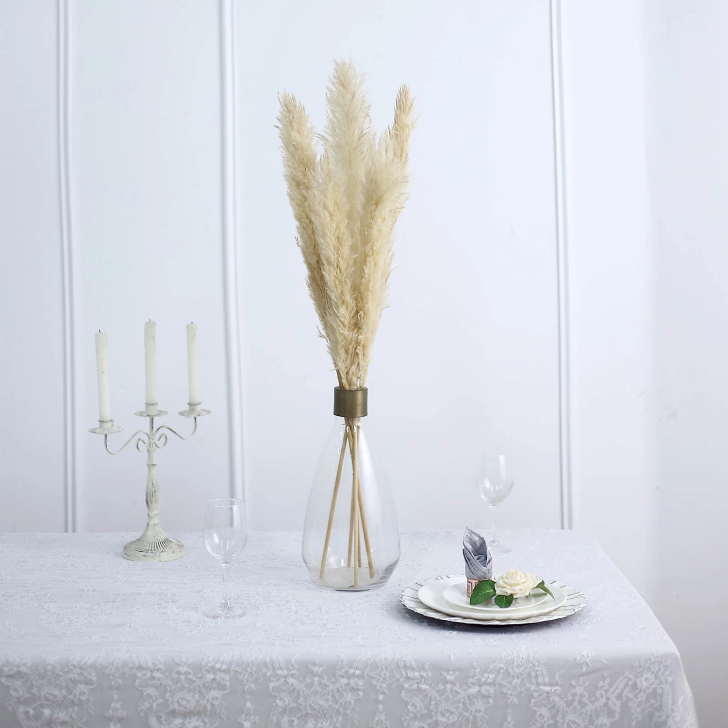 6 Stems Dried Natural Pampas Grass Plant Sprays 49" 14 6 Stems Dried Natural Pampas Grass Plant Sprays 49" - Image 14