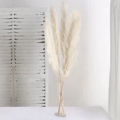 6 Stems Dried Natural Pampas Grass Plant Sprays 49" 24 6 Stems Dried Natural Pampas Grass Plant Sprays 49" -Home Decor Promotional Store ARTI PAMP 001 L WHT D07