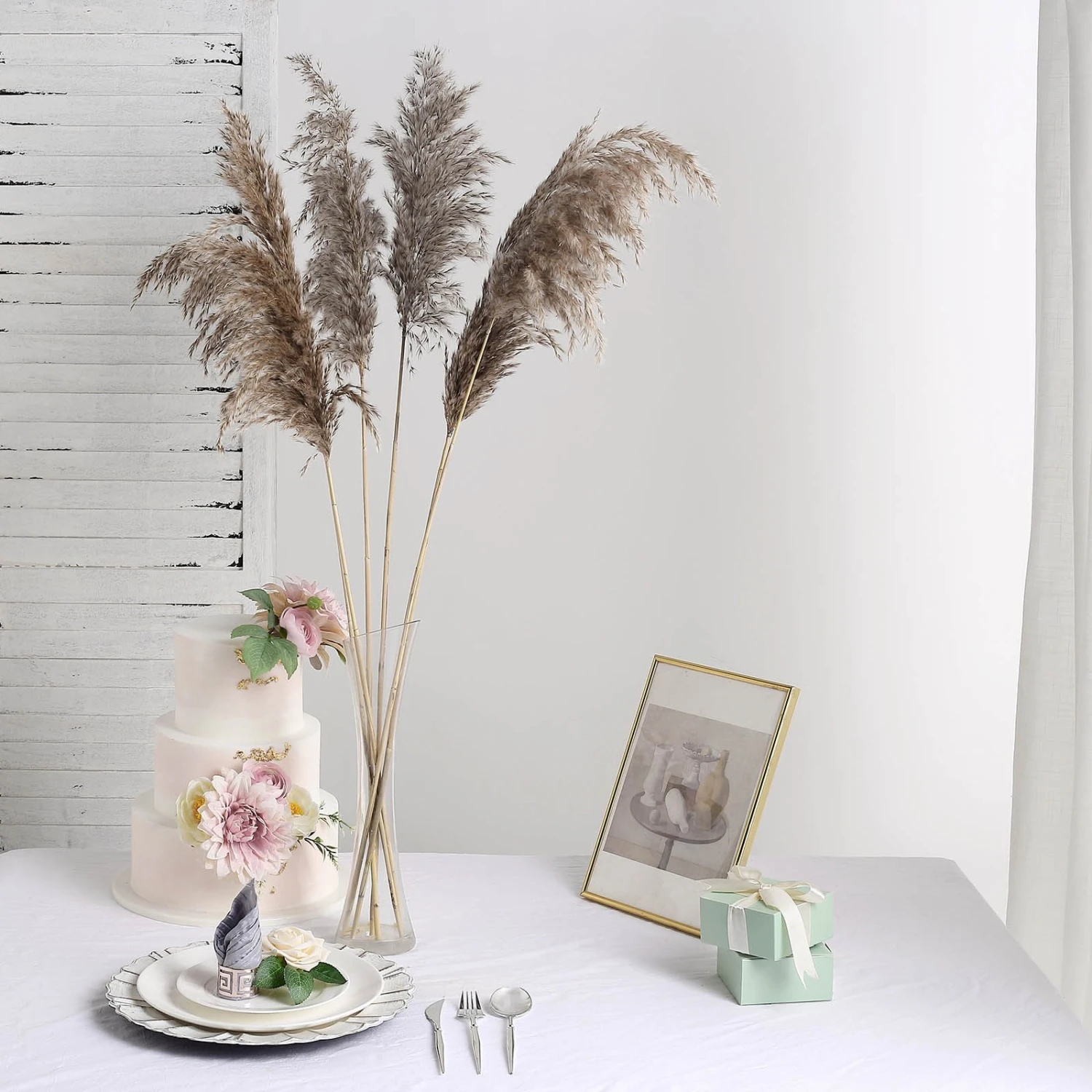6 Stems Dried Natural Pampas Grass Plant Sprays 32" 9 6 Stems Dried Natural Pampas Grass Plant Sprays 32" - Image 9