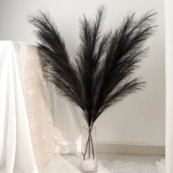 3 Stems Artificial Pampas Grass Plant Sprays, Faux Branches Vase Flower Arrangement 44" -Home Decor Promotional Store ARTI PAMP 002 L BLK 02.progressive 98530a58 871f 4377 9438 0535df99638f