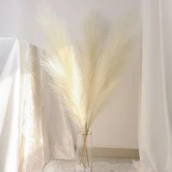 3 Stems Artificial Pampas Grass Plant Sprays, Faux Branches Vase Flower Arrangement 44" -Home Decor Promotional Store ARTI PAMP 002 L CRM 02.progressive 1551d293 e33c 40d6 a40f 577ce6fc752a