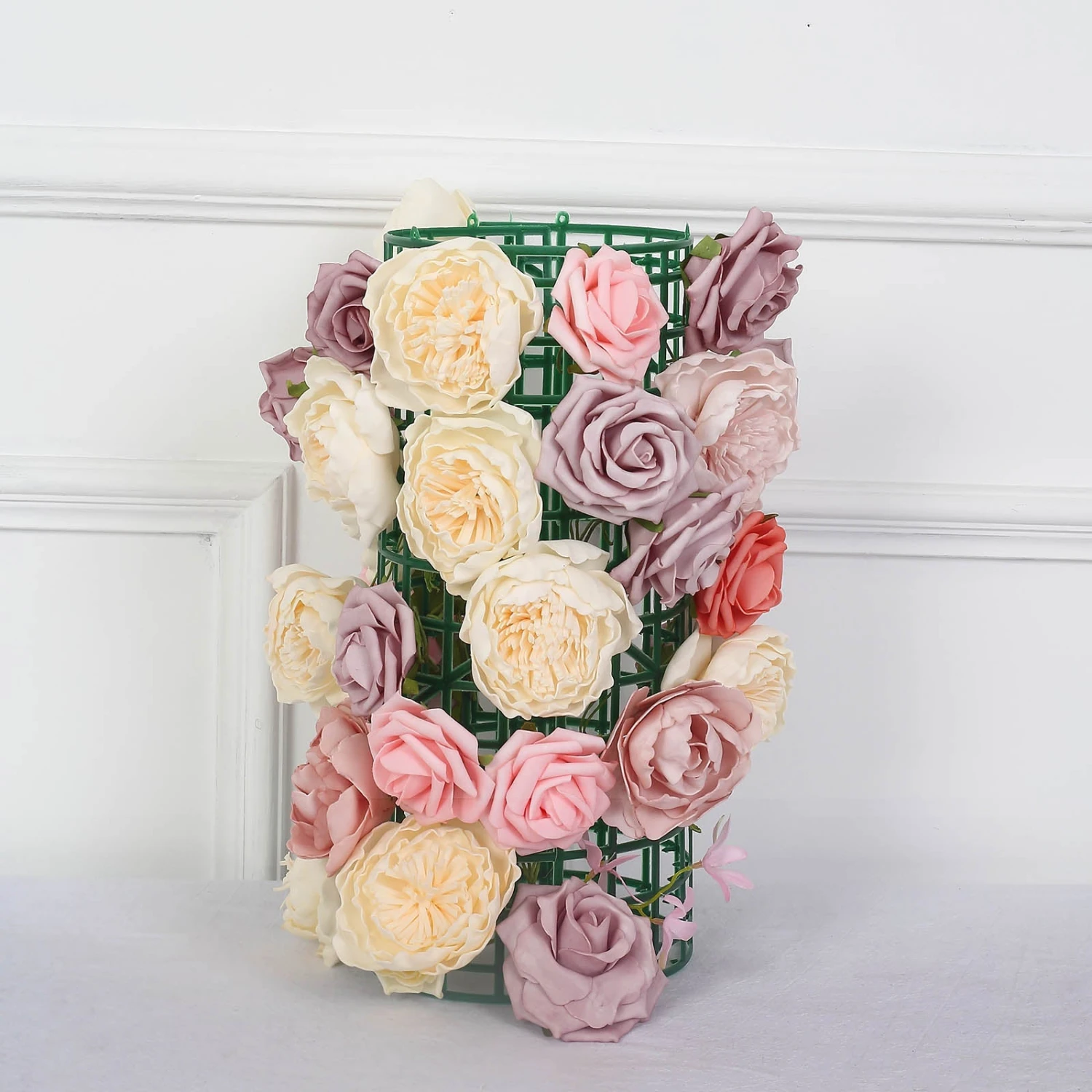 10 Pack Dark Green DIY Plastic Mesh Flower Wall Panel Fences, Artificial Plant Wall Backdrop Grid Frames 24"x16" 5 10 Pack Dark Green DIY Plastic Mesh Flower Wall Panel Fences, Artificial Plant Wall Backdrop Grid Frames 24"x16" - Image 5