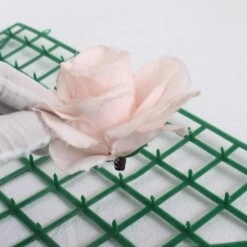 10 Pack Dark Green DIY Plastic Mesh Flower Wall Panel Fences, Artificial Plant Wall Backdrop Grid Frames 24"x16"