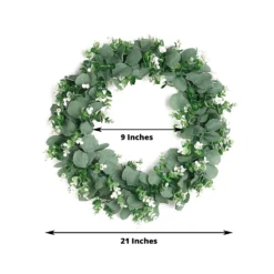 2 Pack White Tip Artificial Eucalyptus Genlisea Leaf Mix Wreaths 21" -Home Decor Promotional Store ARTI RING GRN L 01 WHT 99.progressive.progressive 96d50b77 c2a1 4f42 b84a a0f26c08126d