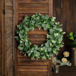 2 Pack White Tip Artificial Eucalyptus Genlisea Leaf Mix Wreaths 21" -Home Decor Promotional Store ARTI RING GRN L 01 WHT D03.progressive 9ffd1f6f 040d 4af3 bcd5 c19d18301387
