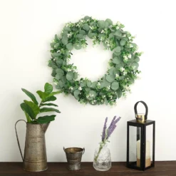 2 Pack White Tip Artificial Eucalyptus Genlisea Leaf Mix Wreaths 21" -Home Decor Promotional Store ARTI RING GRN L 01 WHT 01.progressive 0fbcb903 0b66 45e7 8fc8 902415fa231c