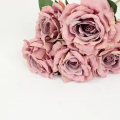 2 Bushes Premium Silk Jumbo Rose Flower Bouquet, High Quality Artificial Home Decor Floral Arrangements 17" -Home Decor Promotional Store ARTI RS010 L 080 D07