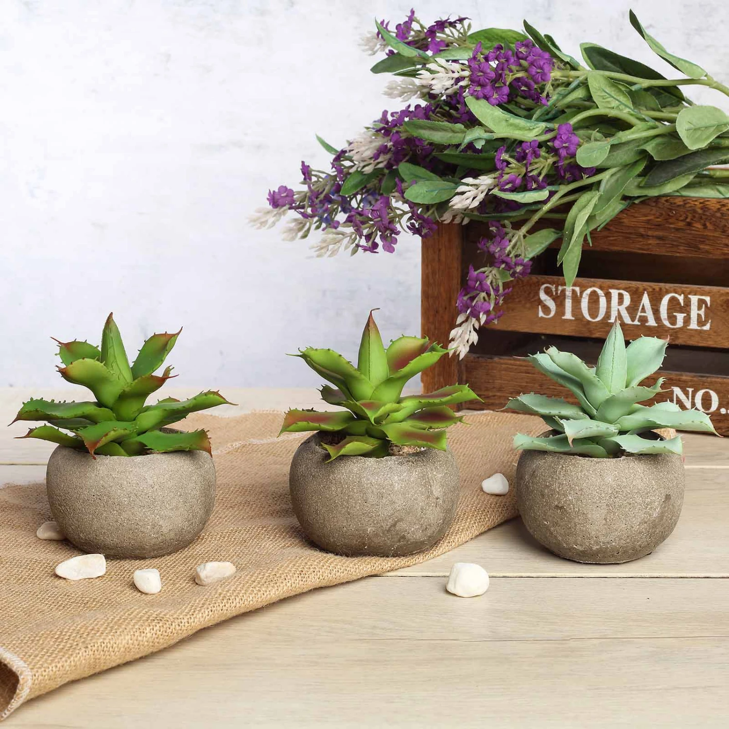 3 Pack Ceramic Planter Pot & Artificial Aloe Succulent Plants 5" 11 3 Pack Ceramic Planter Pot & Artificial Aloe Succulent Plants 5" - Image 11