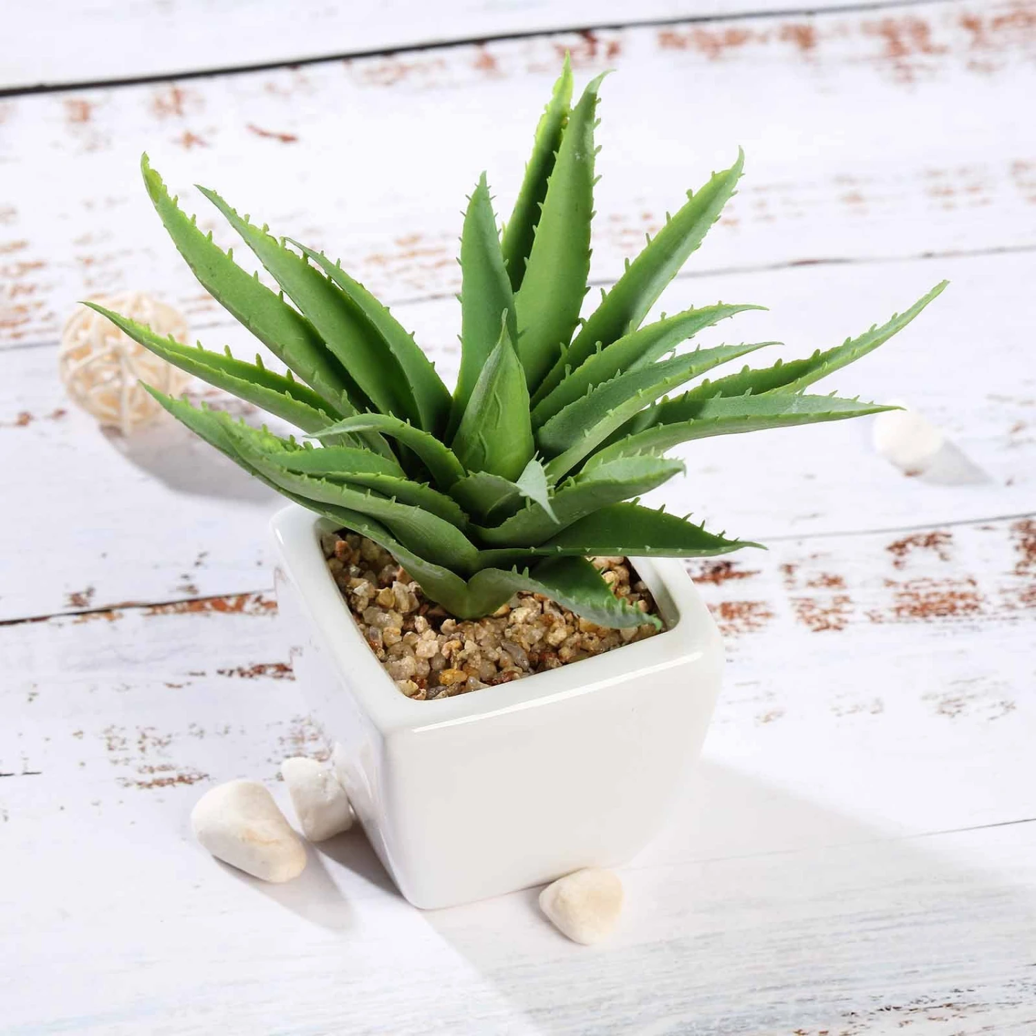 3 Pack Ceramic Planter Pot And Artificial Spot Aloe Succulent Plant 5" 10 3 Pack Ceramic Planter Pot And Artificial Spot Aloe Succulent Plant 5" - Image 10