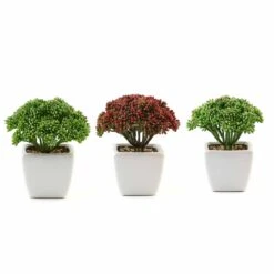 3 Pack Ceramic Planter Pot & Artificial Joy Sedum Succulent Plant 6" -Home Decor Promotional Store ARTI SUC PT019 ASST 99