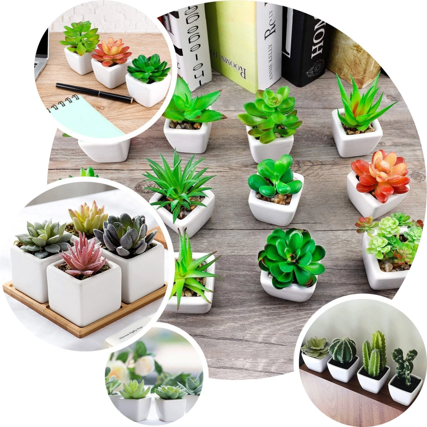 3 Pack Ceramic Planter Pot & Artificial Aloe Succulent Plants 5" 4 3 Pack Ceramic Planter Pot & Artificial Aloe Succulent Plants 5" - Image 4