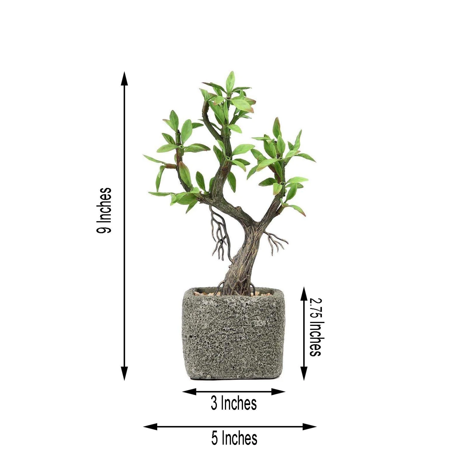 Concrete Planter Pot And Artificial Willow Tree Succulent Plant 9" 4 Concrete Planter Pot And Artificial Willow Tree Succulent Plant 9" - Image 4