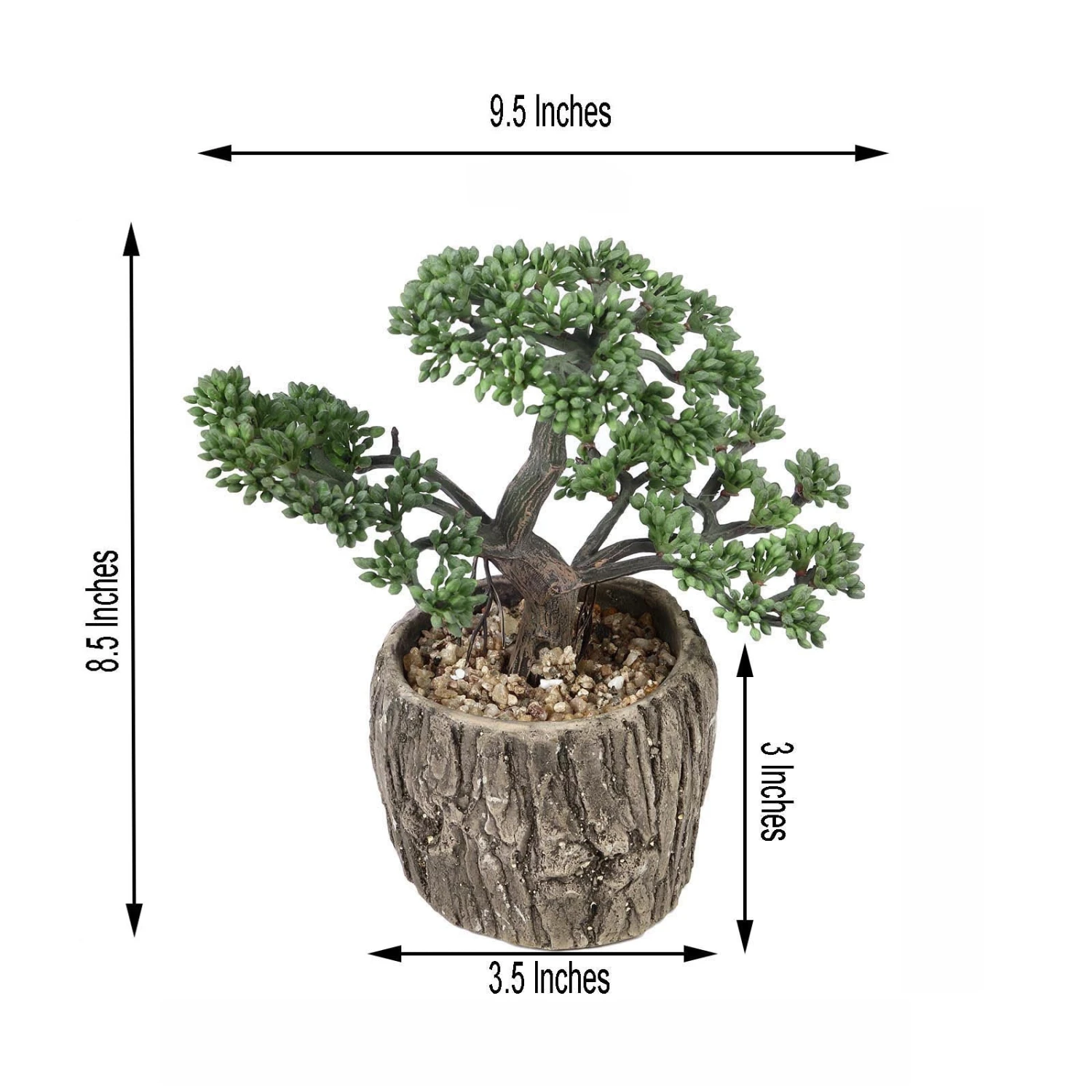 Artificial Tree Stump Planter Pot And Burros Tail Succulent Plant 9" 13 Artificial Tree Stump Planter Pot And Burros Tail Succulent Plant 9" - Image 13