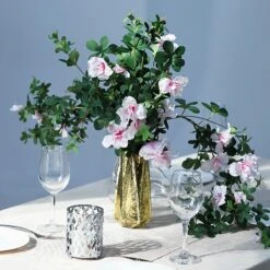 Artificial Silk Hanging Rhododendron Flower Vine Bush 30"