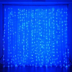 Sheer Organza & LED Lights Photography Backdrop -Home Decor Promotional Store BKDP LED01 BLUE 01