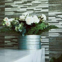 10" Galvanized Metal Bucket Round Beverage Tub With Gold Handles -Home Decor Promotional Store BSKT MET 001 10X6 SILV D01.progressive 1600bbff 31a2 4c3b 8c3a 2786aa86c848