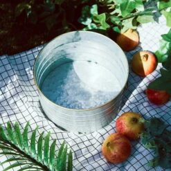 10" Galvanized Metal Bucket Round Beverage Tub With Gold Handles -Home Decor Promotional Store BSKT MET 001 10X6 SILV 01.progressive 712303c6 59d2 4e9b 8710 2deed9276e49