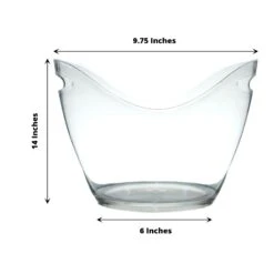 Clear 7 Liter Plastic Ice & Drinks Bucket, Party Beverage Cooler Storage Tub With Handles -Home Decor Promotional Store BSKT PLST 001 14X10 CLR 98