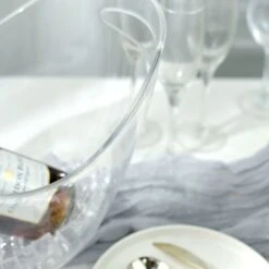 Clear 7 Liter Plastic Ice & Drinks Bucket, Party Beverage Cooler Storage Tub With Handles -Home Decor Promotional Store BSKT PLST 001 14X10 CLR D01