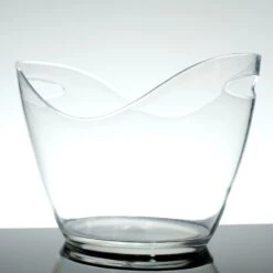 Clear 7 Liter Plastic Ice & Drinks Bucket, Party Beverage Cooler Storage Tub With Handles -Home Decor Promotional Store BSKT PLST 001 14X10 CLR D07