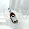 Clear 7 Liter Plastic Ice & Drinks Bucket, Party Beverage Cooler Storage Tub With Handles