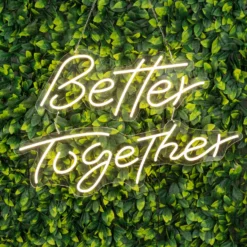 Better Together LED Neon Light Sign For Party Or Home Wall Decor, Warm White Reusable Hanging Light With 5ft Chain -Home Decor Promotional Store Better Together LED Neon Light Sign for Party or Home Wall Decor
