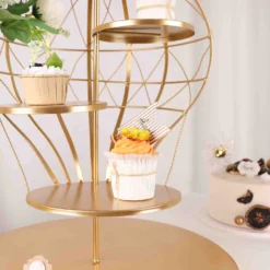Gold 4-Tier Hot Air Balloon Metal Riser, Dessert Display Stand 19" -Home Decor Promotional Store CAKE MET 002 GOLD D03.progressive c7bc4c8d 0903 4656 8e8b 1c52994239c5
