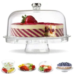 Clear Acrylic Pedestal Plate Riser & Dome Lid, Multipurpose Serving Dish 12" -Home Decor Promotional Store CAKE PLST 001 CLR 01.progressive 75187efa 8c1f 4242 9d78 351aaaee6733
