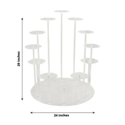 12-Arm Tiered Clear Acrylic Dessert Display Stand, Multi-layer Round Tray Serving Rack 29" Tall 27 12-Arm Tiered Clear Acrylic Dessert Display Stand, Multi-layer Round Tray Serving Rack 29" Tall -Home Decor Promotional Store CAKE PLST 003 12 CLR 98
