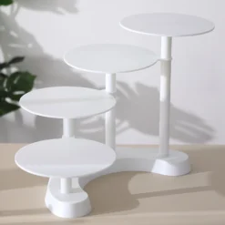 4-Tier Half Moon White Plastic Pedestal Riser, Display Stand With Multiple Pedestals - 17" Tall 24 4-Tier Half Moon White Plastic Pedestal Riser, Display Stand With Multiple Pedestals - 17" Tall -Home Decor Promotional Store CAKE PLST R005 4 WHT D05.progressive cd06a26e 9bdf 42c8 a6d7 54f6f3164c33