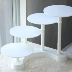 4-Tier Half Moon White Plastic Pedestal Riser, Display Stand With Multiple Pedestals - 17" Tall 22 4-Tier Half Moon White Plastic Pedestal Riser, Display Stand With Multiple Pedestals - 17" Tall -Home Decor Promotional Store CAKE PLST R005 4 WHT D08.progressive 0a5441cb a38e 4a06 8db2 97bba25688b6