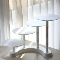 4-Tier Half Moon White Plastic Pedestal Riser, Display Stand With Multiple Pedestals - 17" Tall 27 4-Tier Half Moon White Plastic Pedestal Riser, Display Stand With Multiple Pedestals - 17" Tall -Home Decor Promotional Store CAKE PLST R005 4 WHT D09.progressive 84a1dd65 a93c 4ba9 a7b8 b5a192c314a7