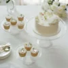 Set Of 3 | Clear Plastic Stackable Pedestal Risers, Dessert/Appetizer Display Holders - 9", 11", 15"