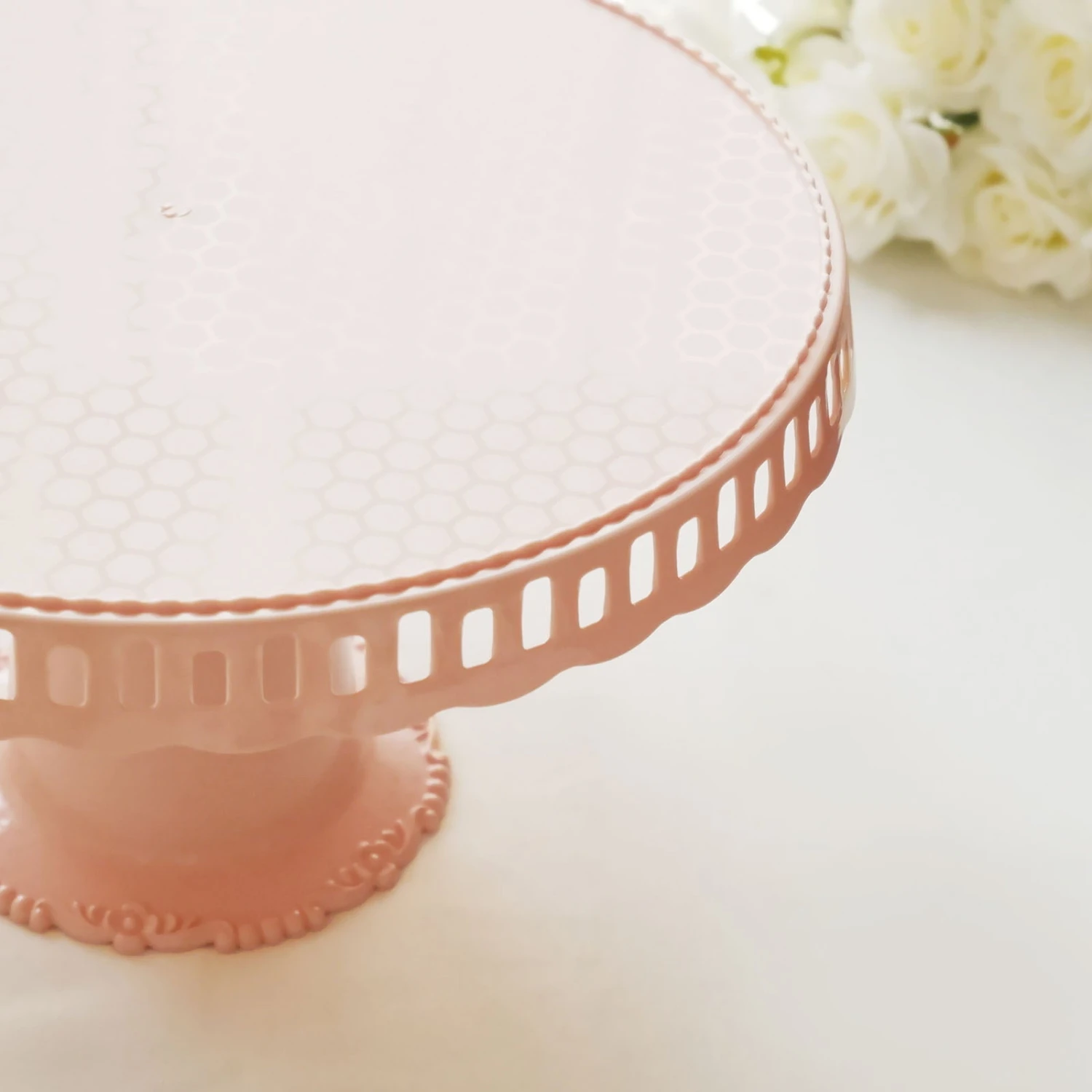 4 Pack Round Footed Reusable Plastic Pedestal Risers, Dessert/Appetizer Display Stand With Interchangeable Ribbon Trim Edge 13" 19 4 Pack Round Footed Reusable Plastic Pedestal Risers, Dessert/Appetizer Display Stand With Interchangeable Ribbon Trim Edge 13" - Image 19