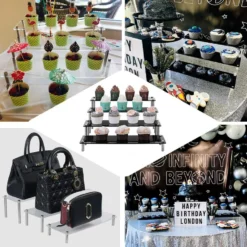 Set Of 4 | Premium Acrylic Pedestal Risers, Appetizer/Dessert Display Stands -Home Decor Promotional Store CAKE PLST REC001 SET EBC2 760x760 740ac381 fc60 44e8 8f92 c5c8606d58a0
