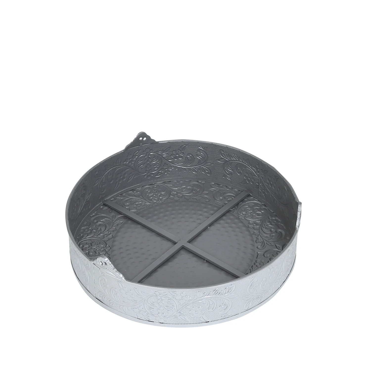 Embossed Pedestal Riser, Matte Metal Display Stand 18" Round 20 Embossed Pedestal Riser, Matte Metal Display Stand 18" Round - Image 20