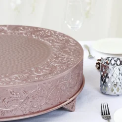 Round Embossed Pedestal Riser, Matte Metal Display Stand 22" -Home Decor Promotional Store CAKE RND1 22 RG D04.progressive d94d0f99 7660 4a53 9290 986f173eabcd